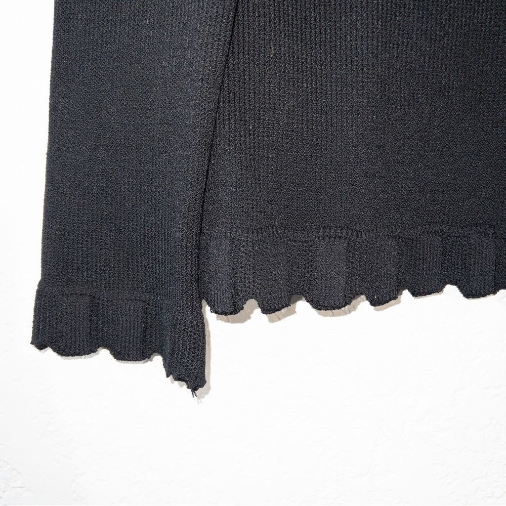 St. John Basic Black Button Front Wool Blend Ruff… - image 3